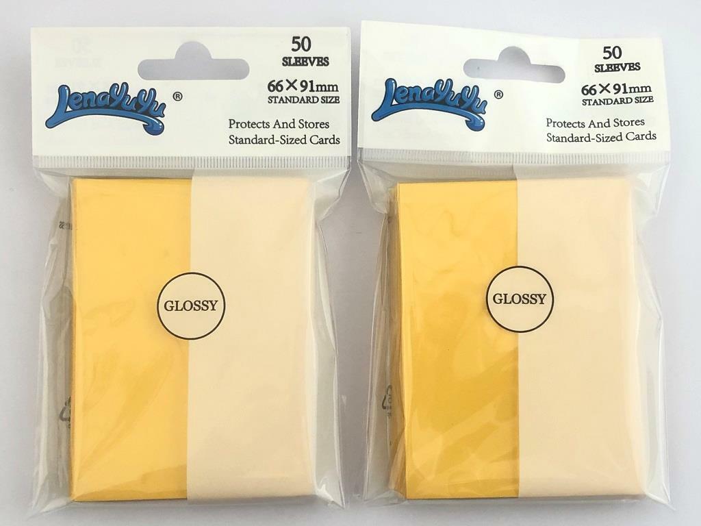 100 Glossy Yellow Lenayuyu Protector CCG MTG Pokemon Gaming Card Sleeves 66x91mm