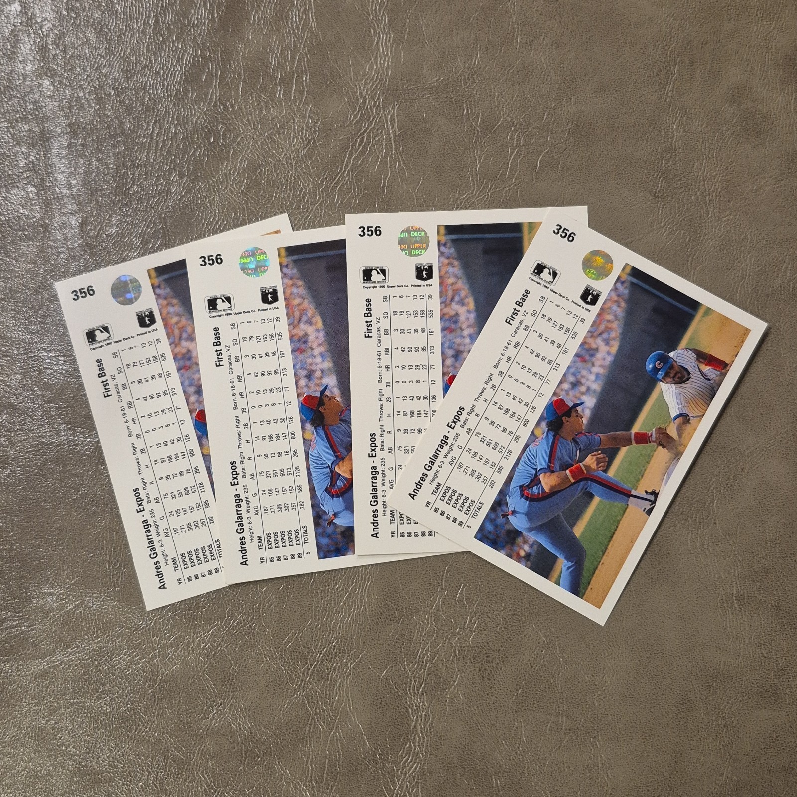 (4) 1990 Upper Deck – Andres Galarraga #356