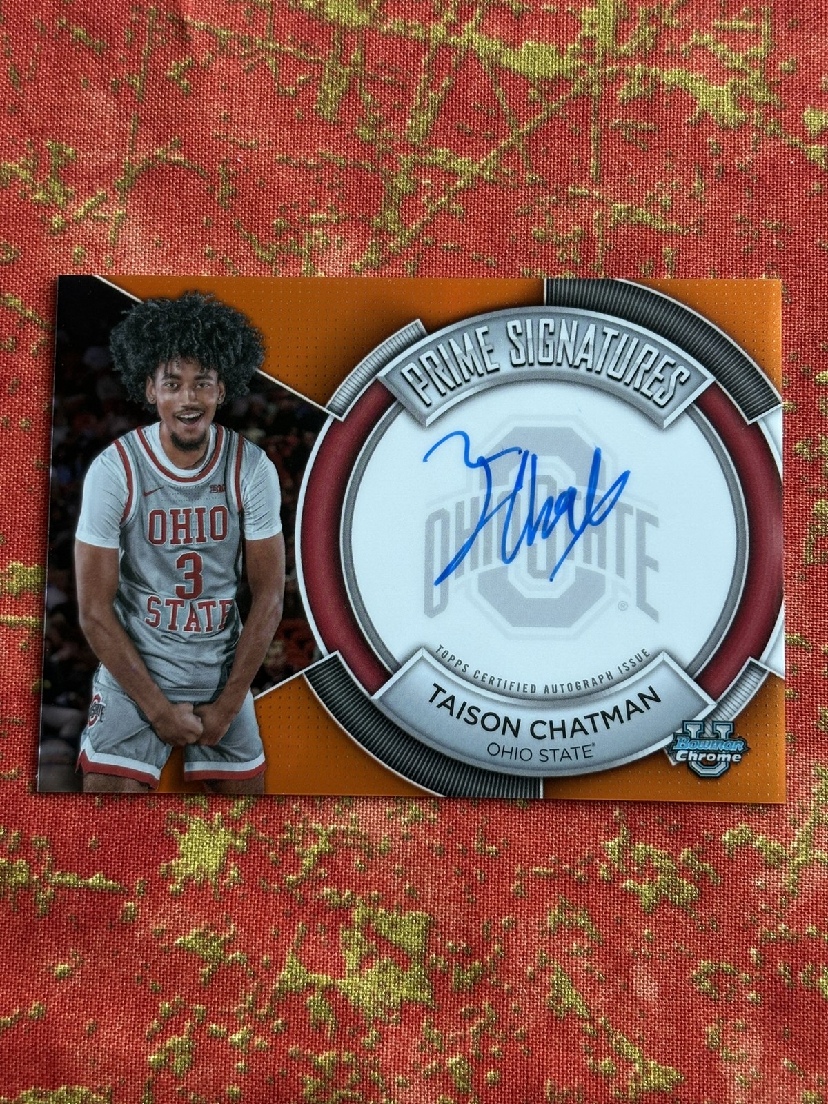 2023-24 Bowman U Chrome Taison Chatman Prime Signatures Orange Auto /25 #PCS-TC