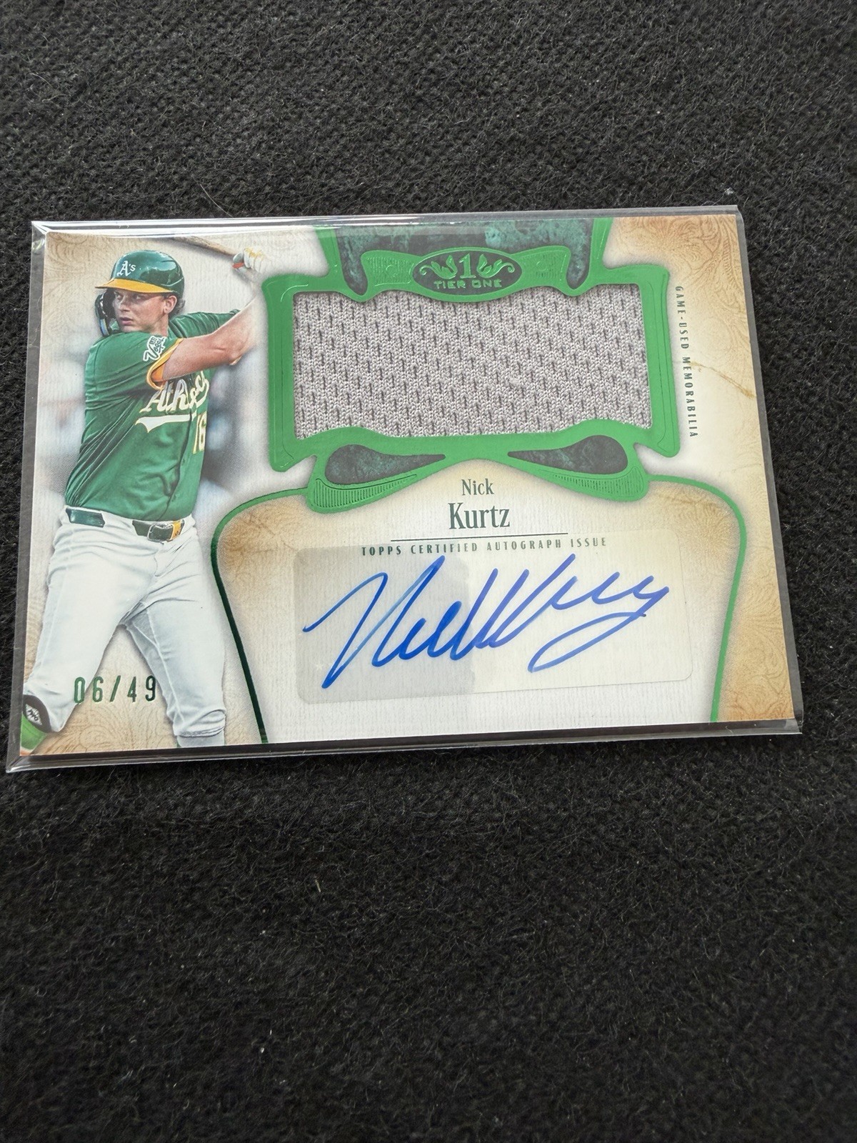2026 Topps Tier One Nick Kurtz Green Patch Auto /49