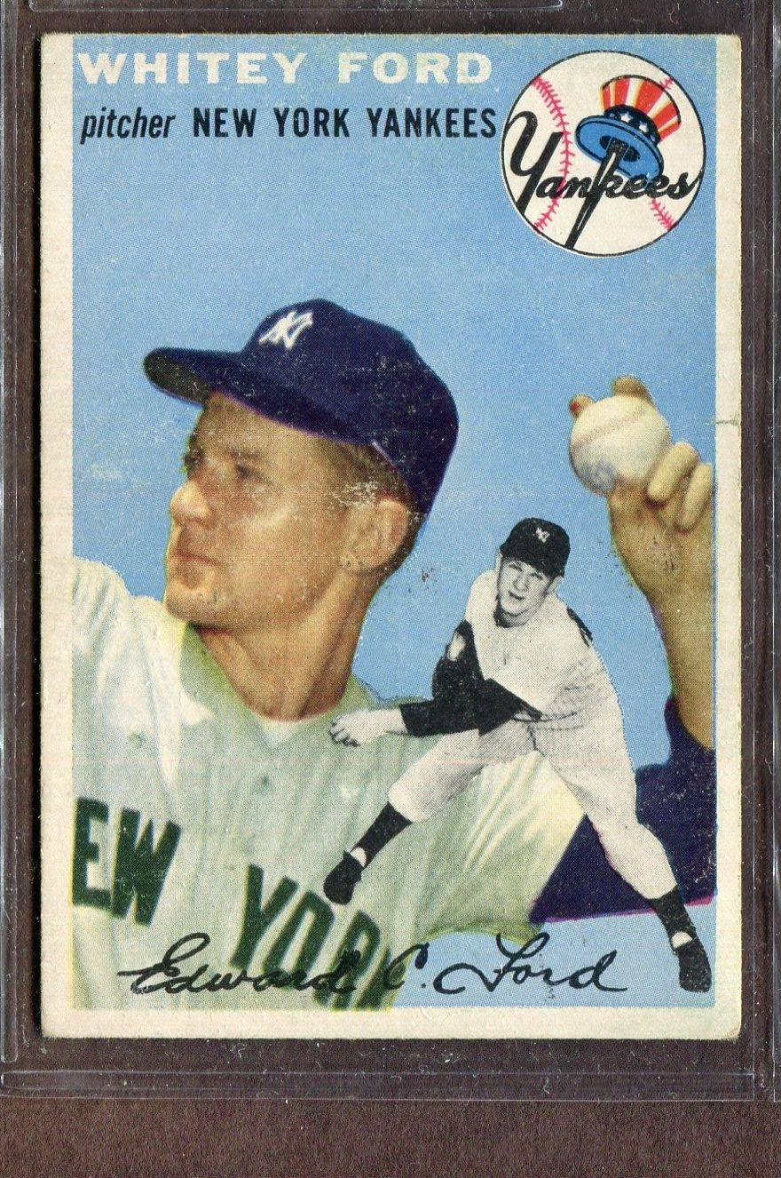 1954 Topps Set-Break # 37 Whitey Ford VG-VGEX (crease) *JAYSACE*