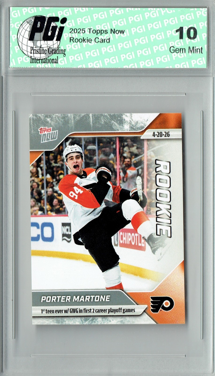 Porter Martone 2025 Topps Now #153 Sticker Rookie Card PGI 10