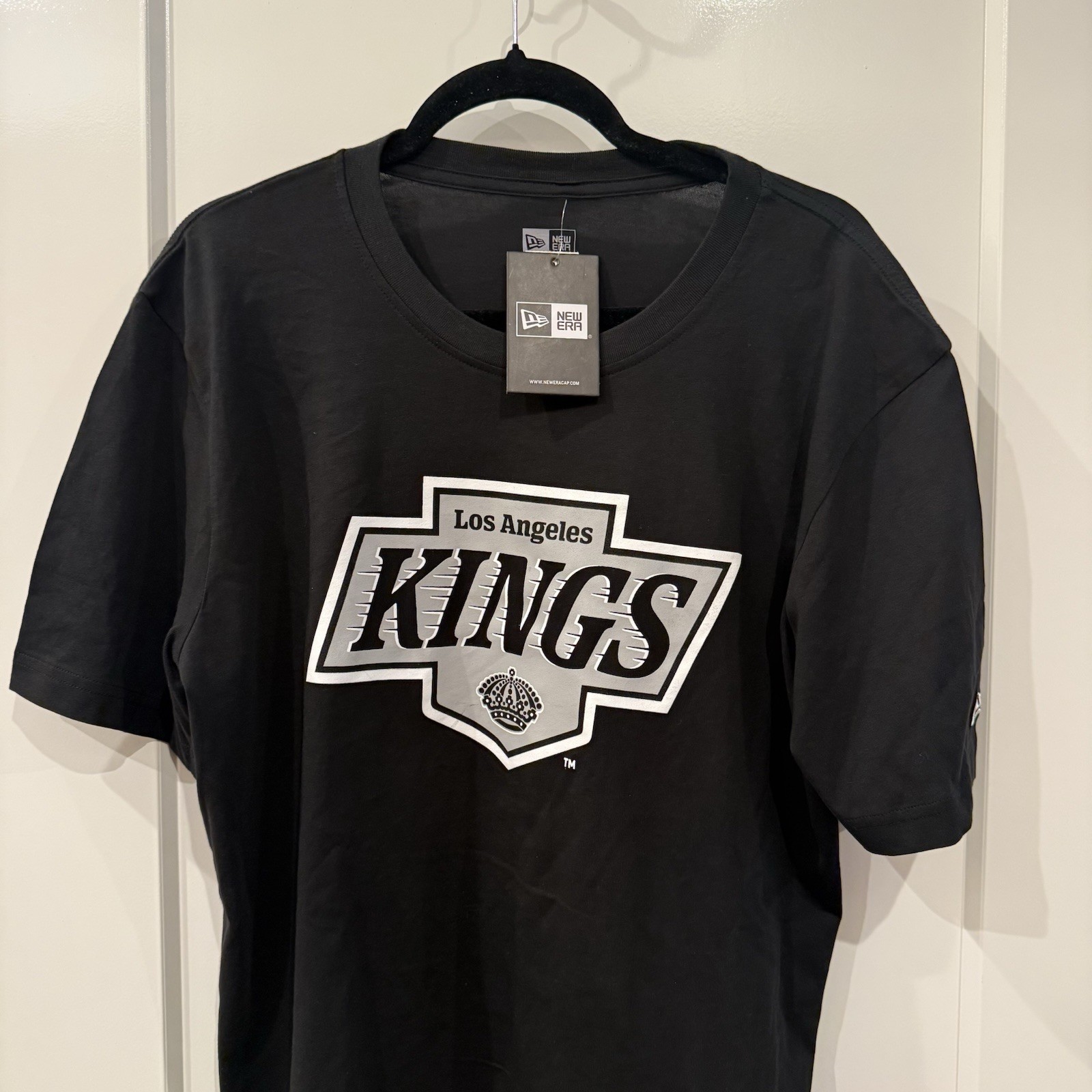 LA Kings New Era T Shirt Large Black New Era Stitch In Side