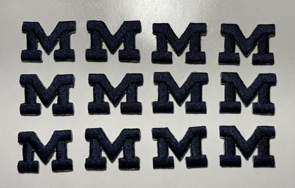 Michigan patches u of michigan wolverines patch 7/8″ wide block m patch 12 pcs.