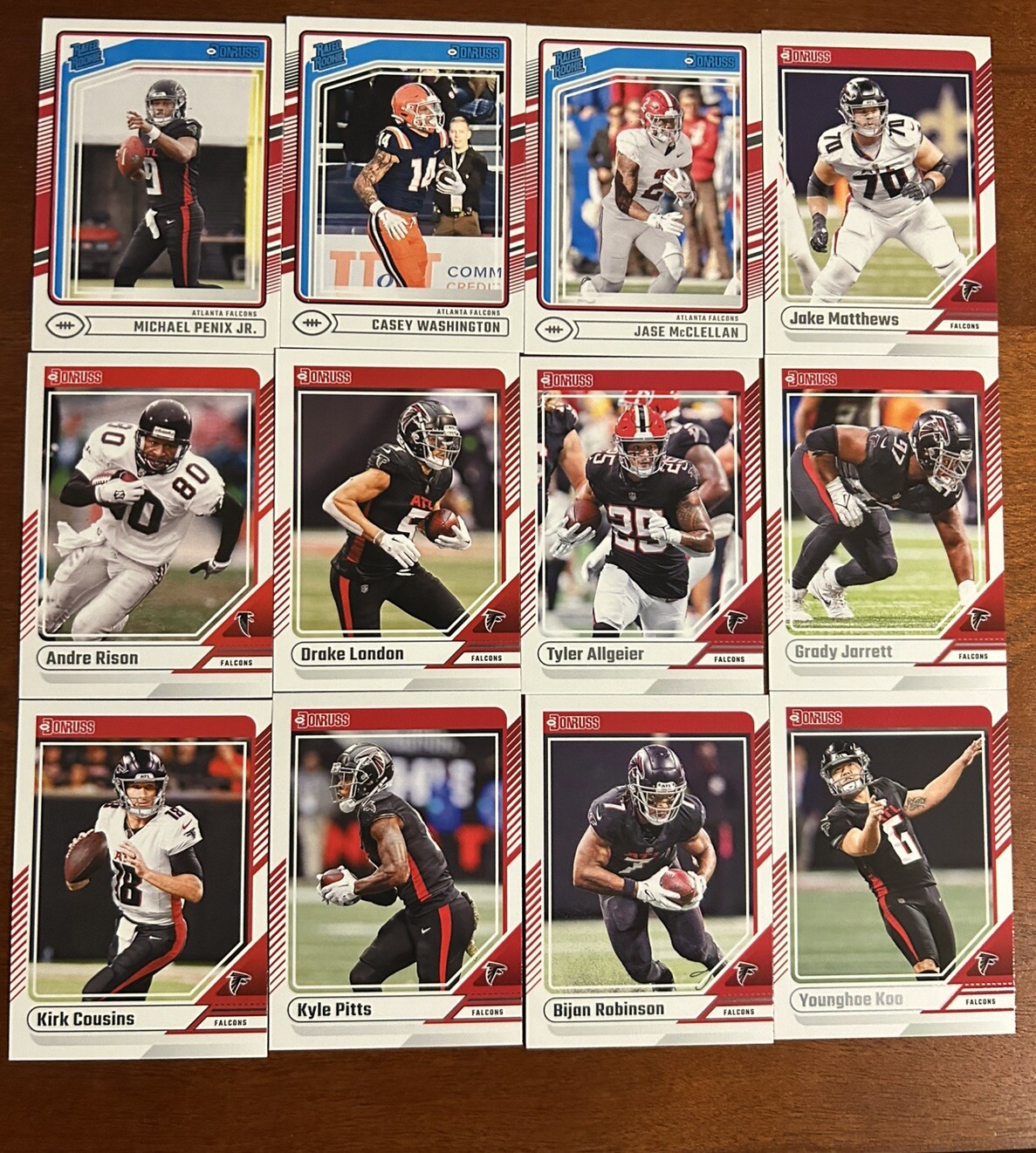 2024 Donruss Football (1-400 Set) Atlanta Falcons Team Set (12 Cards)