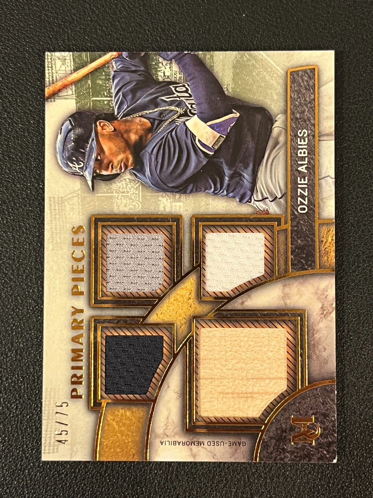 Ozzie Albies 2025 Topps Museum Primary Pieces Quad Relic /75 Braves