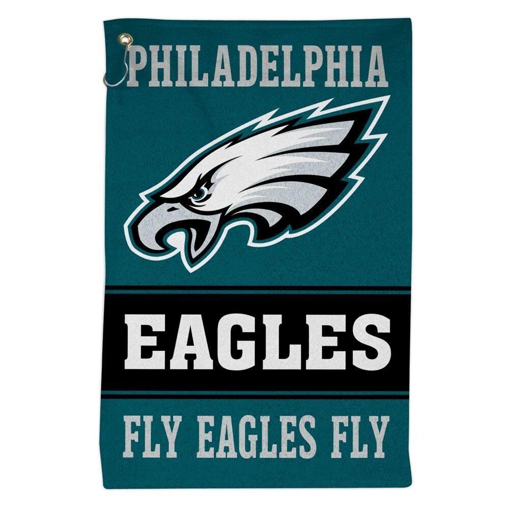 PHILADELPHIA EAGLES ALL-PURPOSE GOLF TAILGATE TOWEL 16″X25″ W/ HOOK AND GROMMET