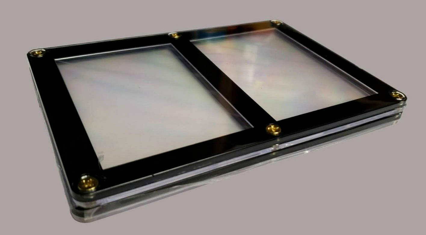 Protecto Double Card Holder SCREWDOWN Crystal Clear Recessed Card Area Lot Of 2