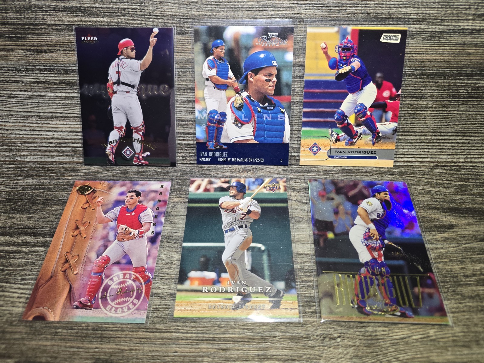 6 CARD LOT Ivan Rodriguez Rangers Tigers – 1995 – 2008 All NEAR MINT OR +