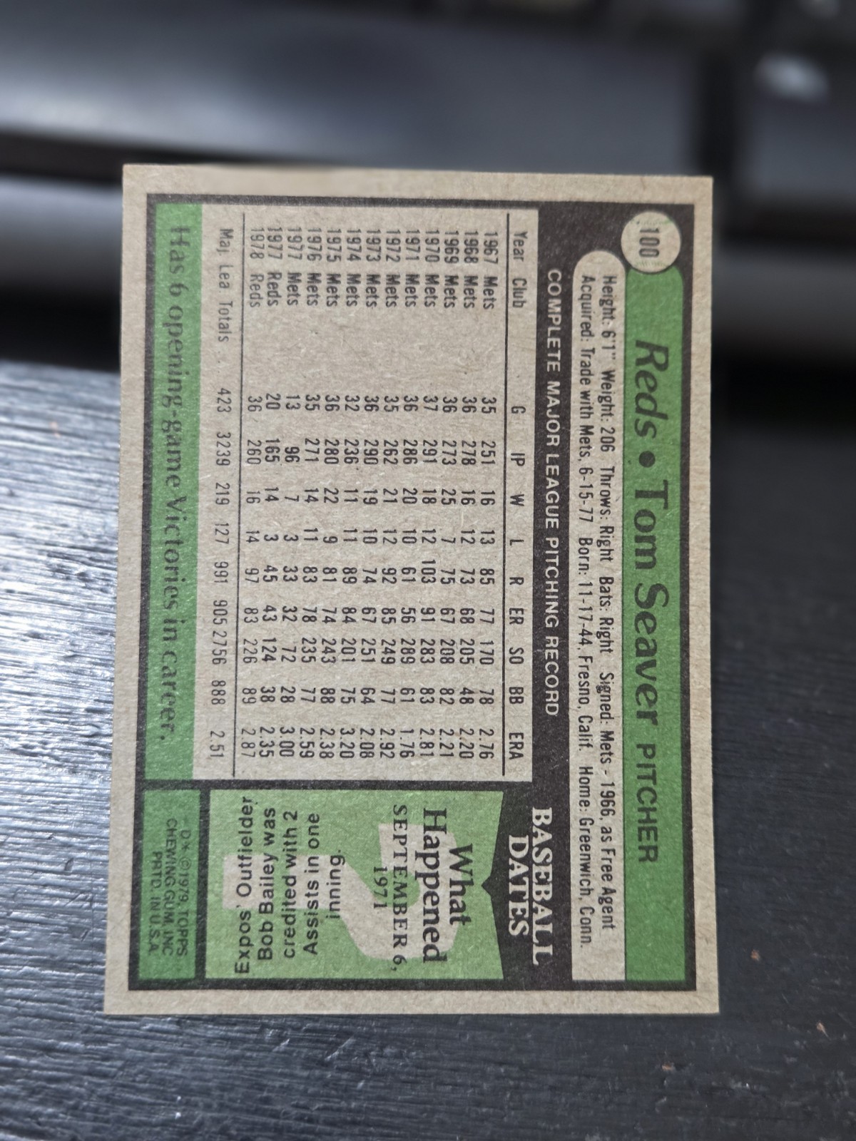 1979 Topps #100 Tom Seaver