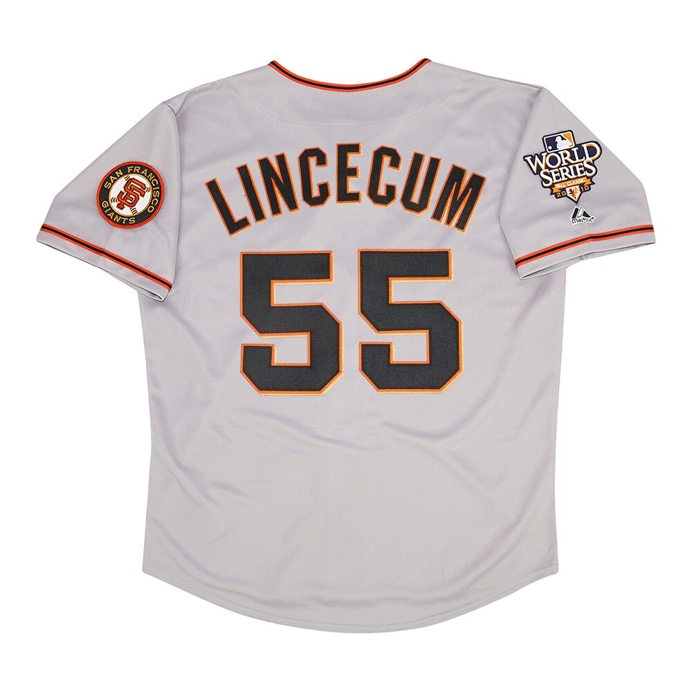 Tim Lincecum 2010 San Francisco Giants World Series Grey Road Men’s Jersey