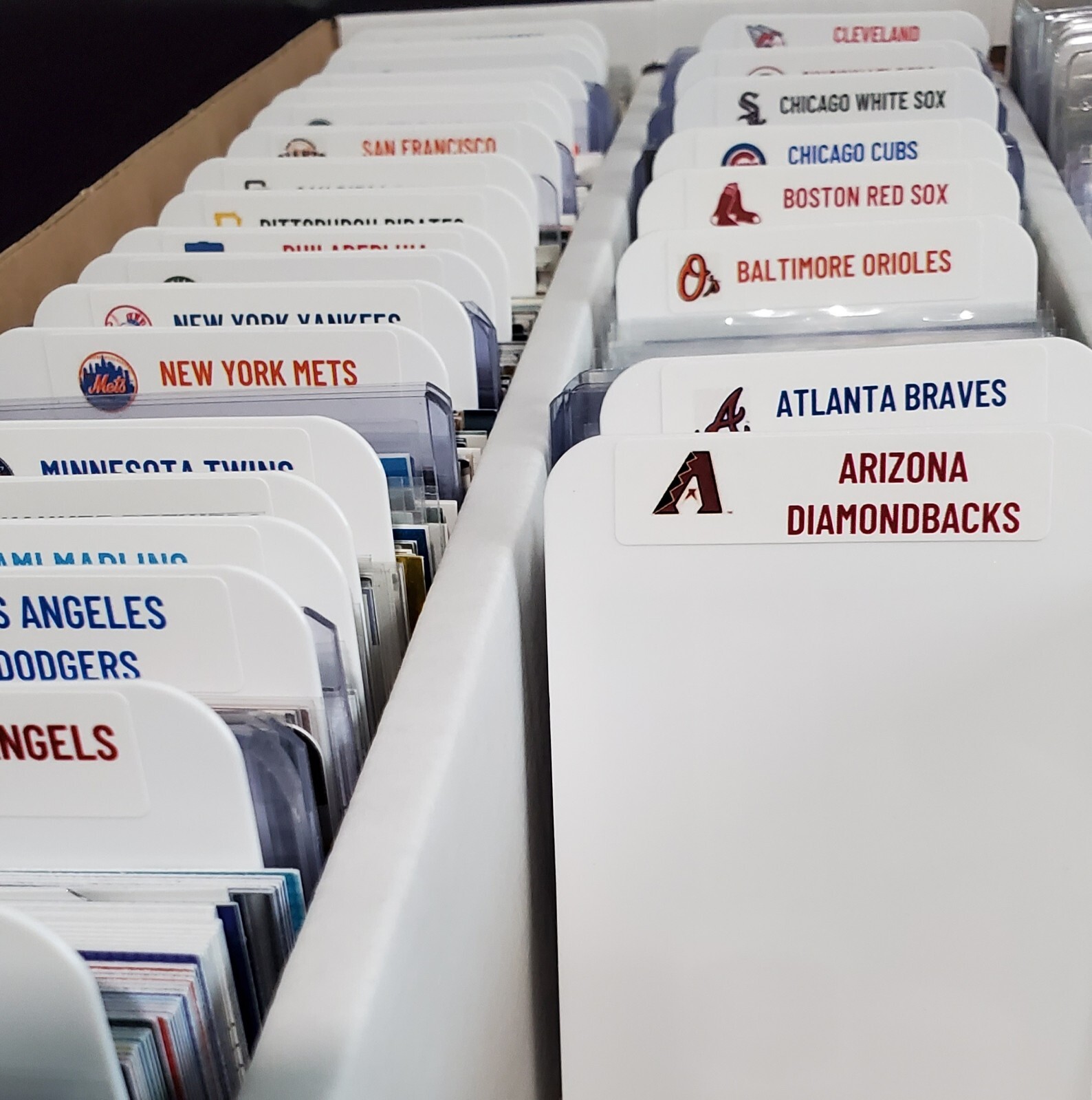 (30) TALL Sports Card Dividers with 30 FREE MLB Teams Logos Labels