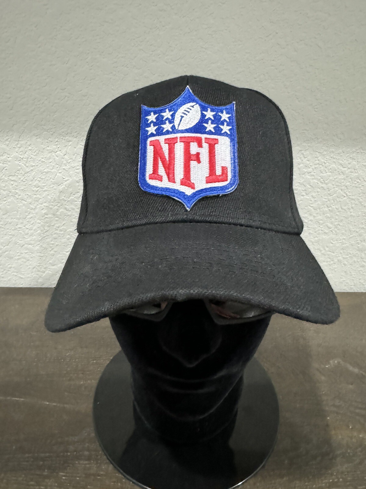 NFL SHIELD LOGO REFEREE OFFICIALS GAME HAT CAP BLACK LOW CROWN ADJUSTABLE STRAP