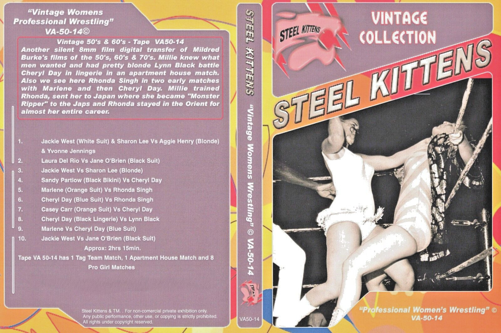 VTG Pro Women’s Wrestling Movies DVD 60’s-70’s O’Brian, Lee, Partlow, Carr, +