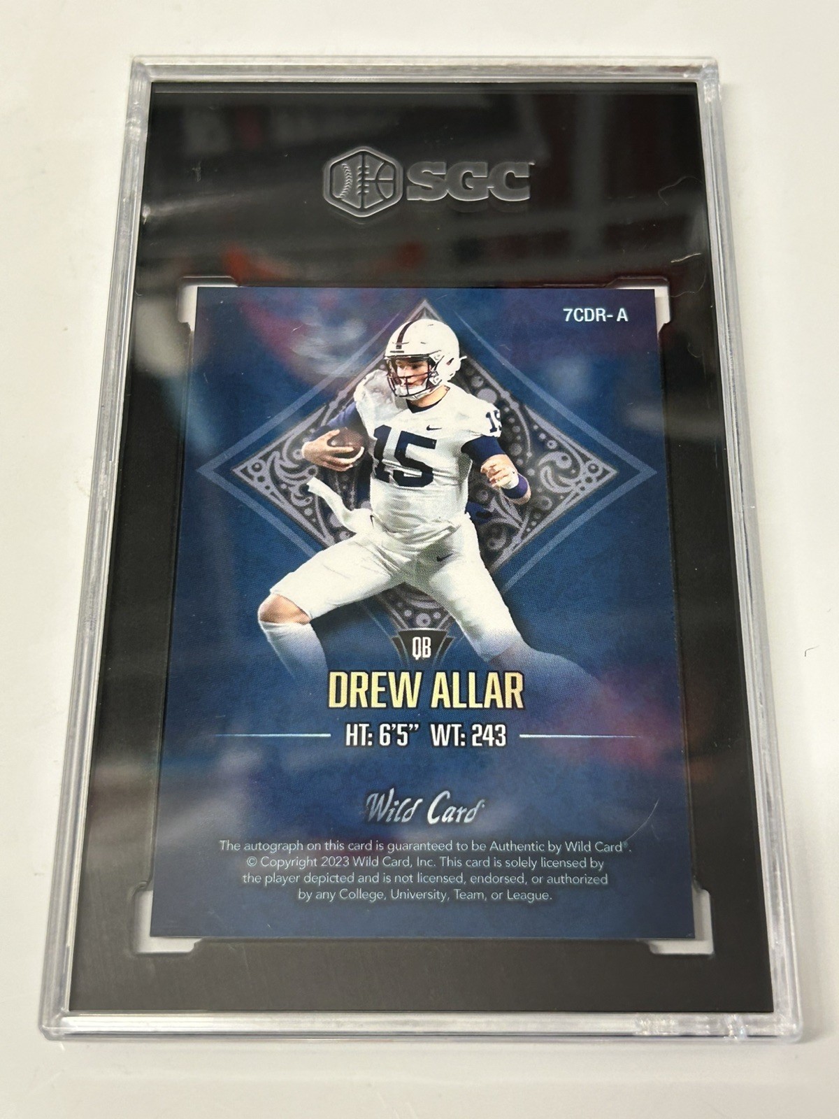 2023 Wild Card 7 Card Stud Blue Sparkle Foil Diamond /3 Drew Allar Auto Steelers