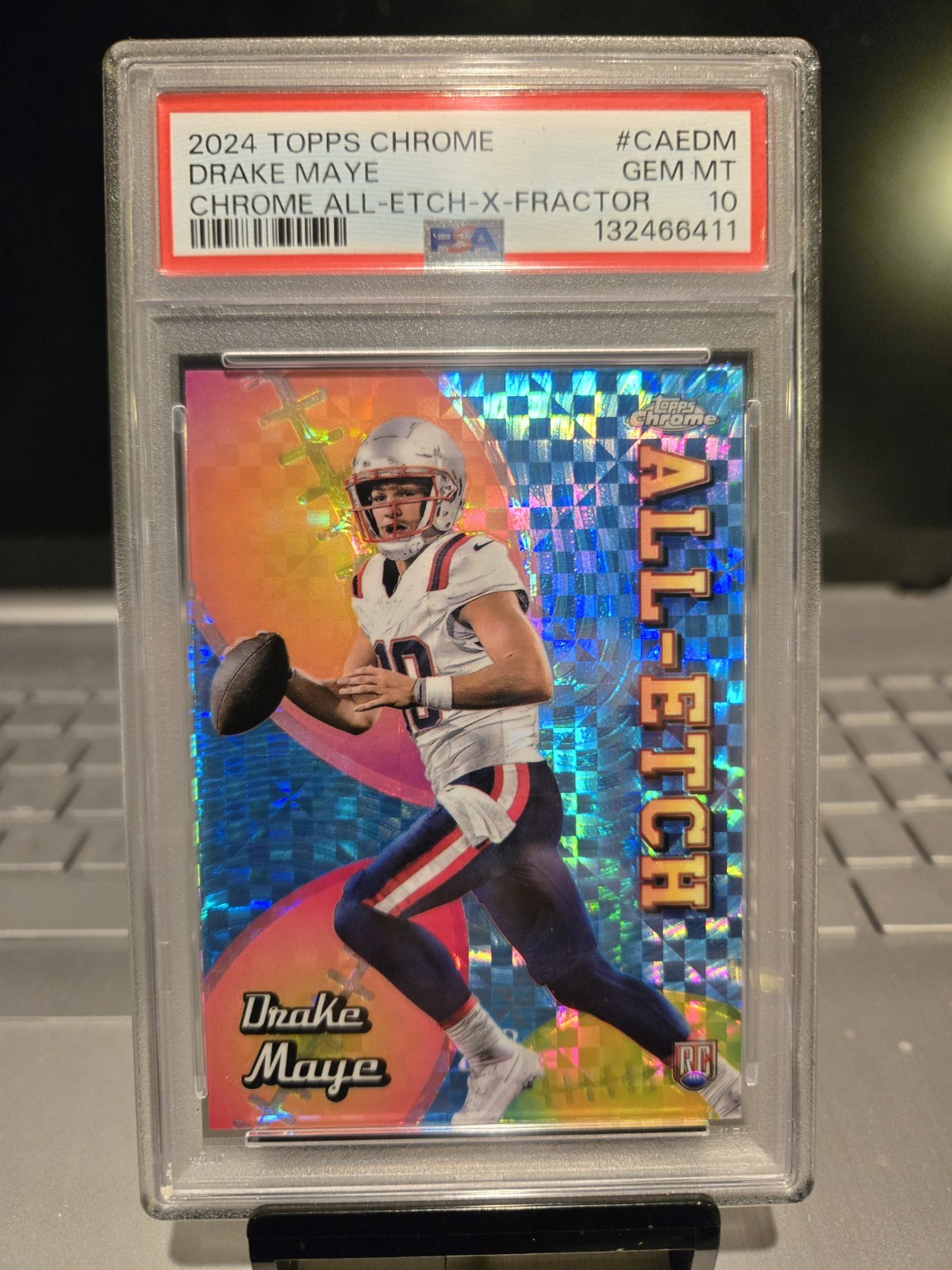 2024 Topps Chrome Drake Maye Chrome ALL-ETCH-X-FRACTOR #CAEDM Gem Mt. 10 “TB-10.