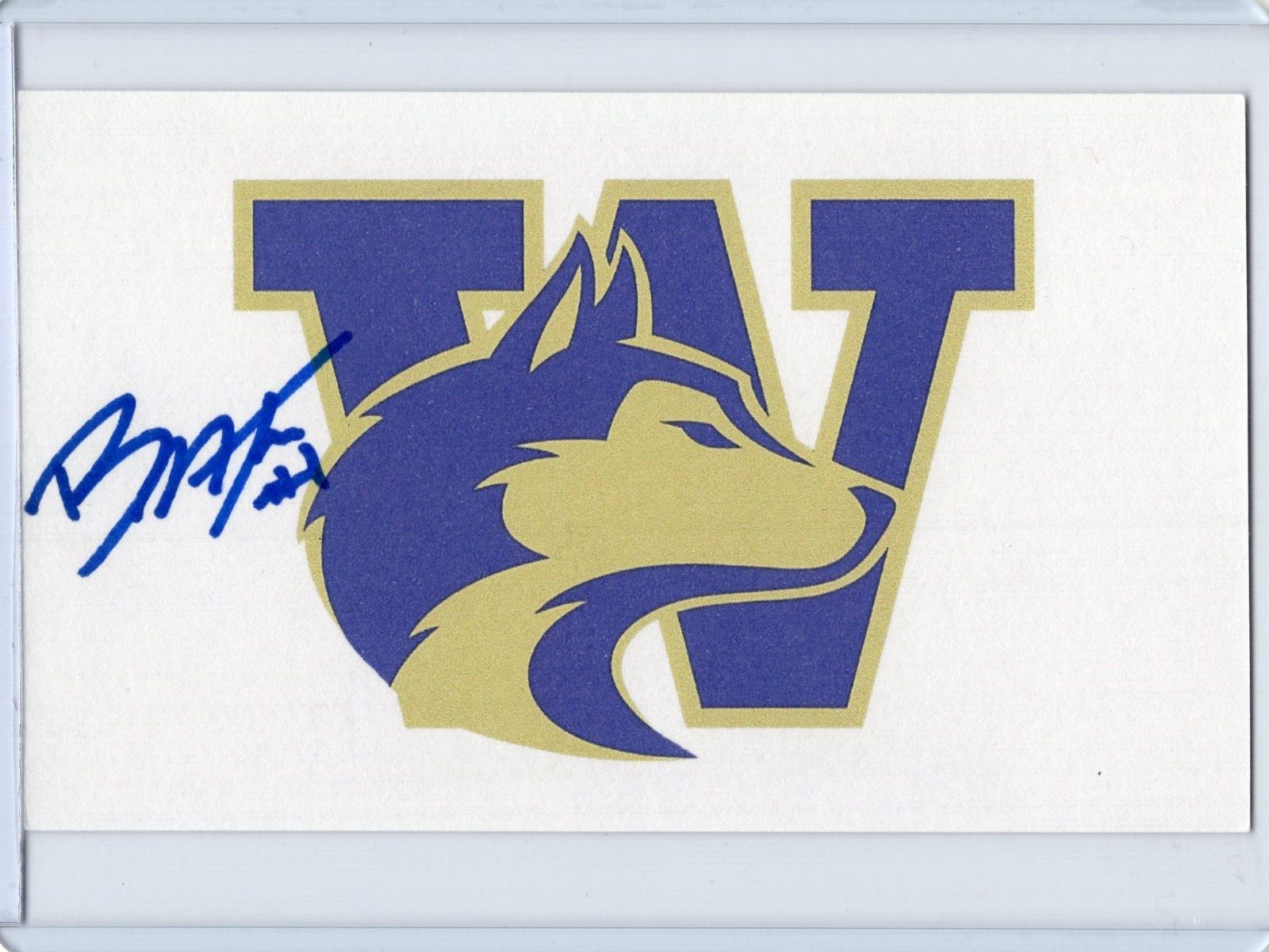 BYRON MURPHY NCAA Washington Auto Autographed Signed 3×5 Index Card