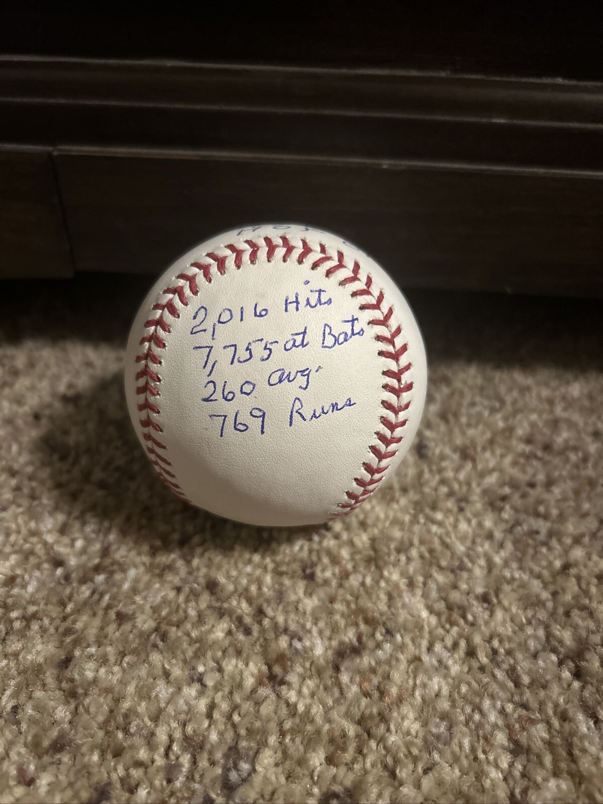Bill Mazeroski AUTOGRAPHED Career Stats Ball (Multiple Inscriptions)