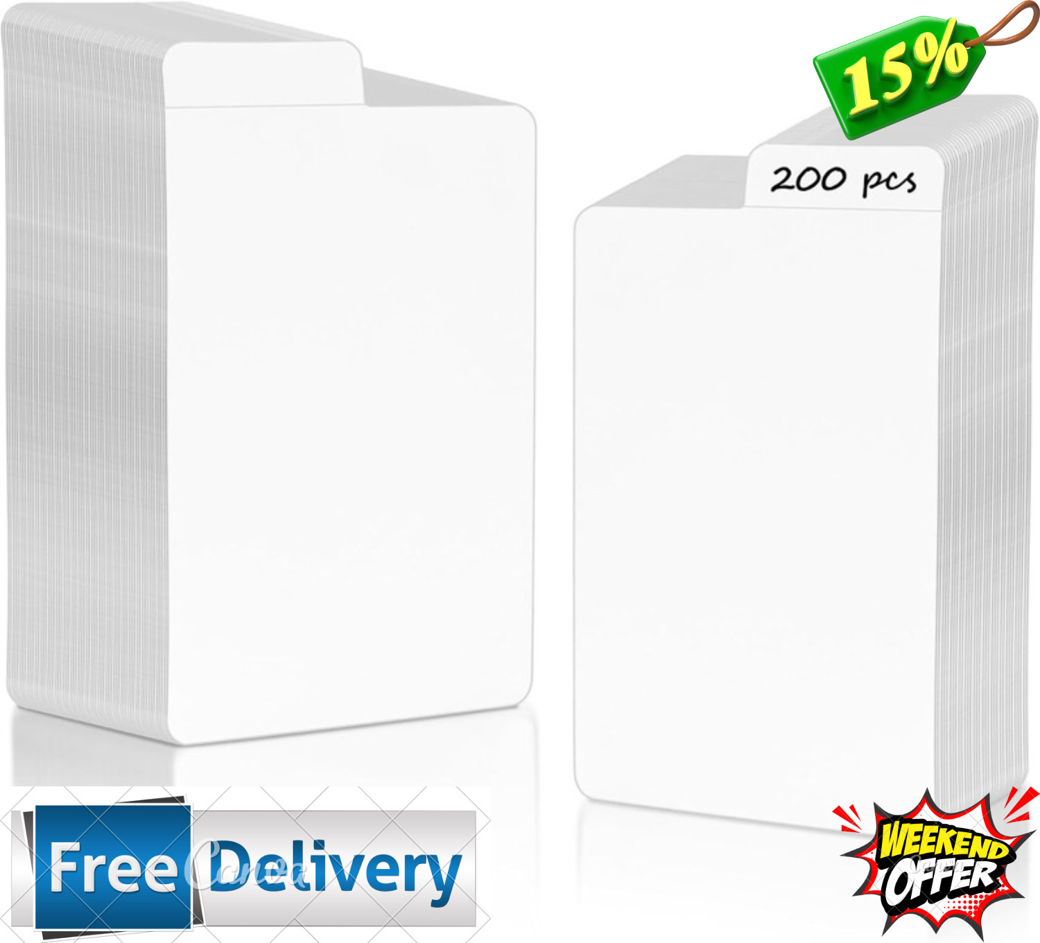 200 Pack White Trading Card Dividers for Sports Gaming and Business Cards
