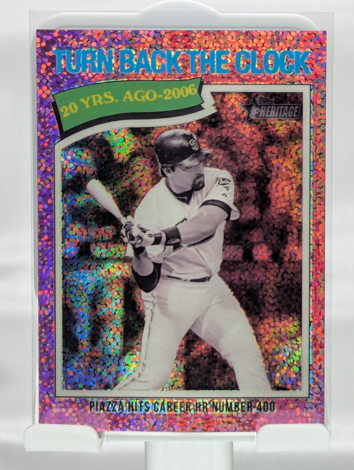 Topps 2026 Pink Heritage Turn Back the Clock Insert Mike Piazza Padres #336