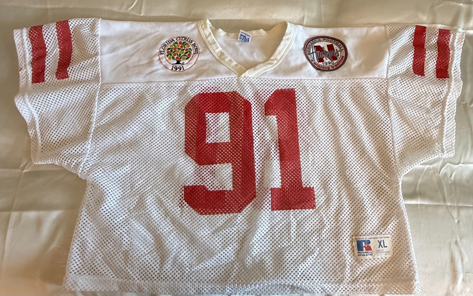 University of Nebraska Cornhuskers Authentic Game Jersey for 1991 Citris Bowl.