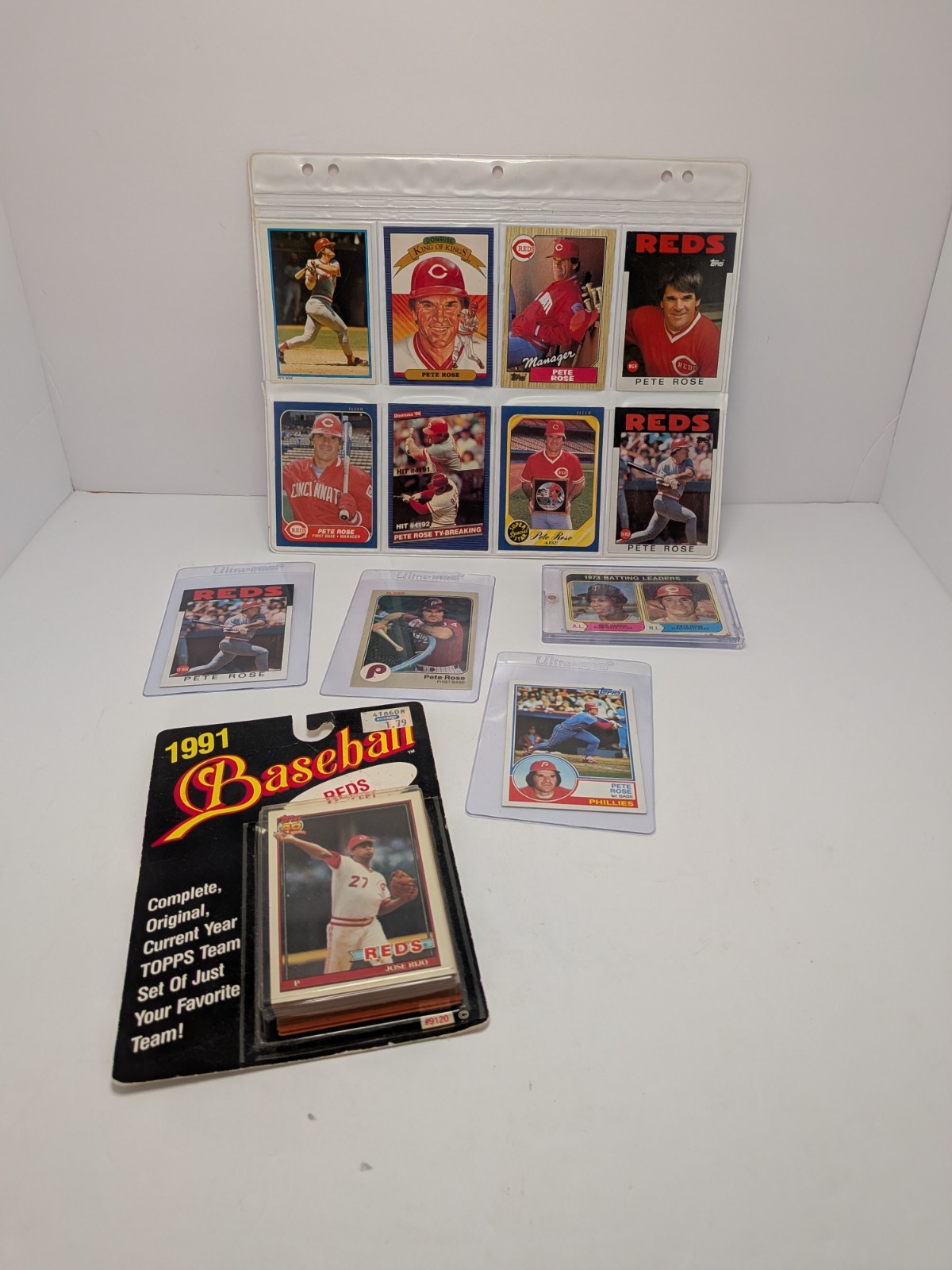 Pete Rose Baseball Cards Collection Pack Of 1991 Reds Team Set NIB 46 Cards Vtg