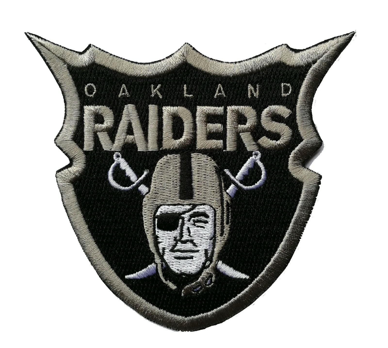 🔥 4″ OAKLAND RAIDERS New Shield Style Logo Iron-on Jersey Football PATCH!