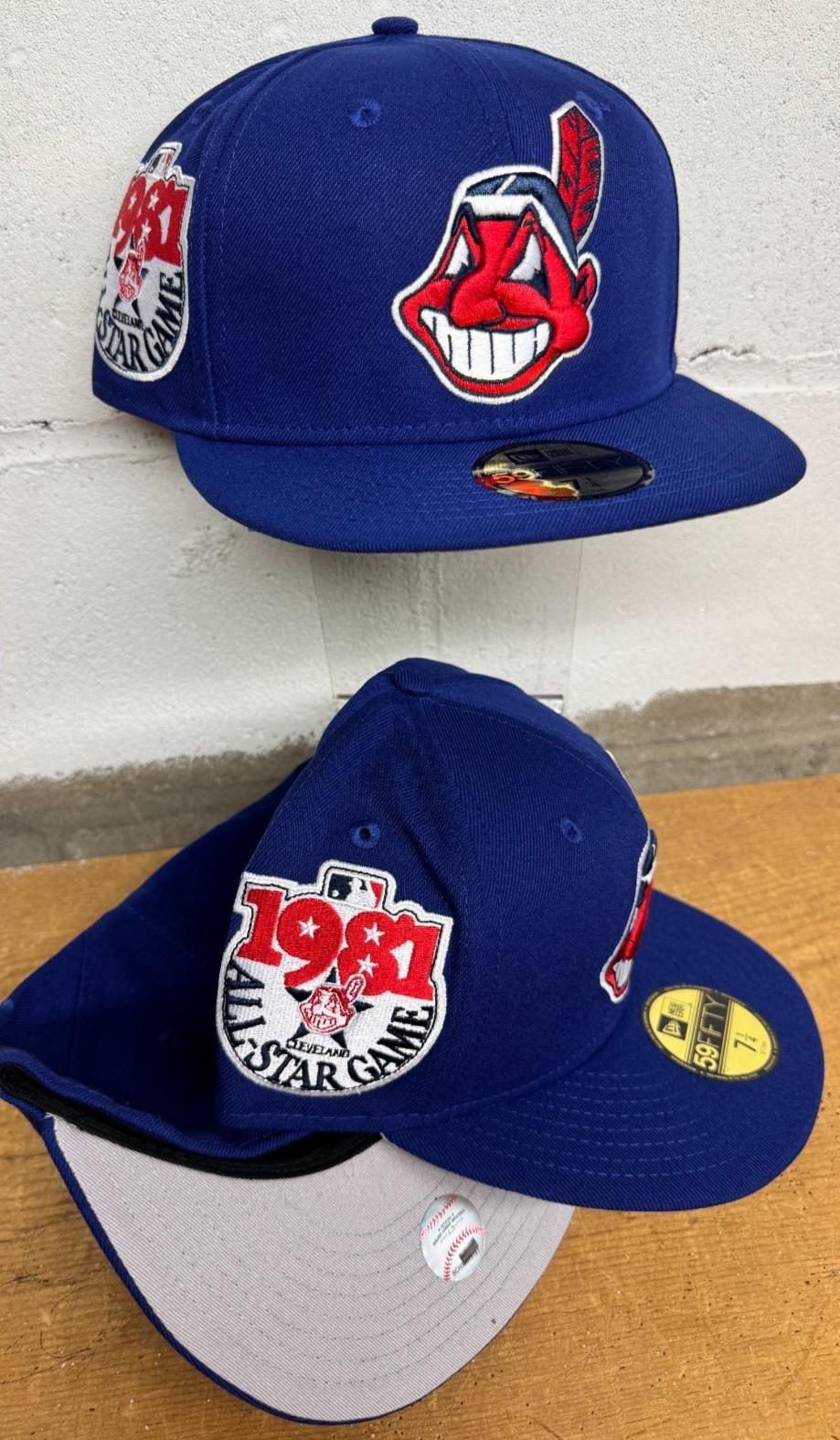 Cleveland Indians Wahoo ROYAL BLUE New Era Fitted Club 59Fifty Hat Custom NEW