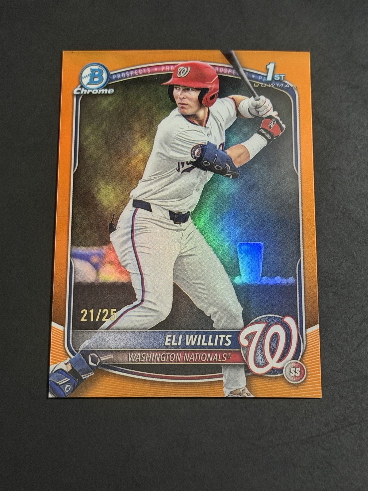 2025 Bowman Draft Chrome – Eli Willits TRUE Orange Refractor /25 1st Bowman