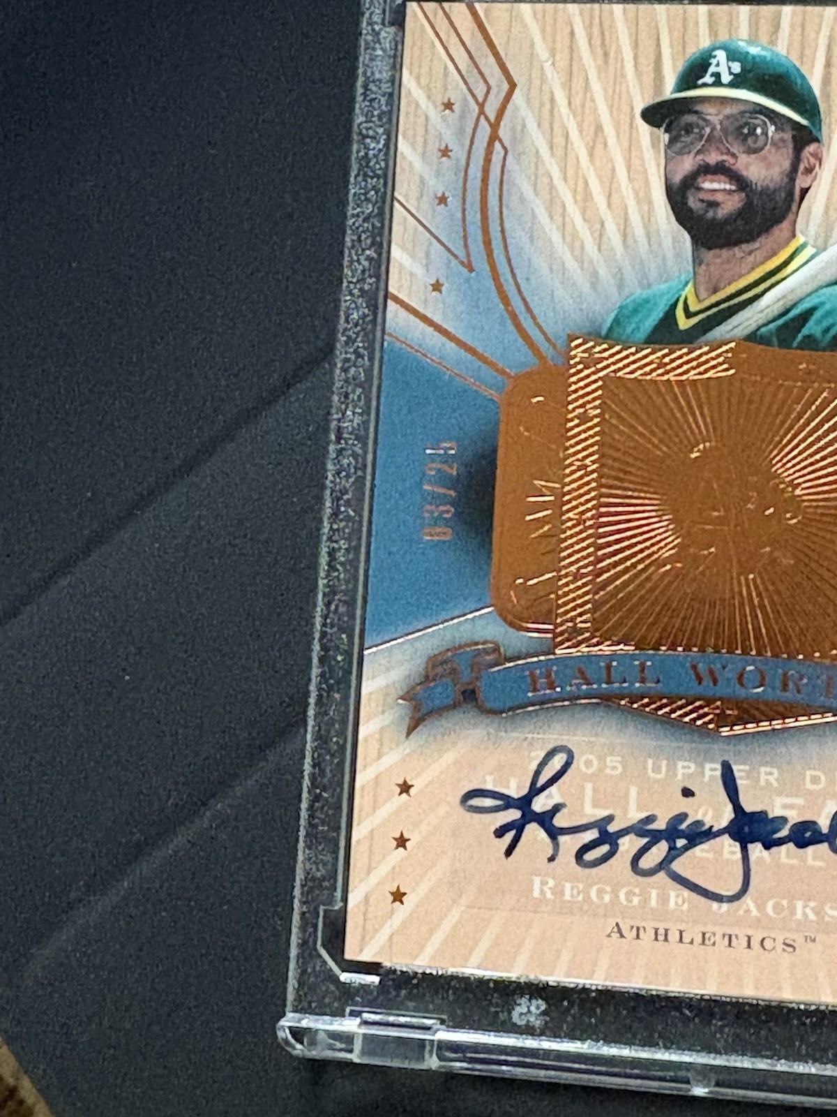 2005 UPPER DECK HALL WORTHY REGGIE JACKSON AUTO SIGNED /25 OAKLAND ATHLETICS