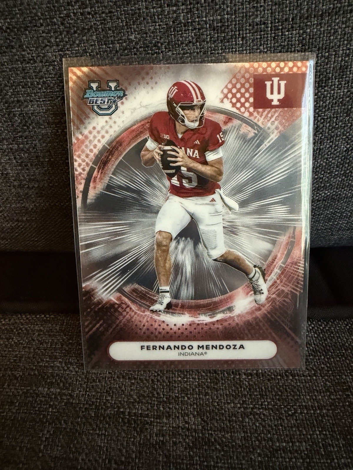 Fernando Mendoza Base 2025 Bowman Best U Football #16 Indiana Raiders