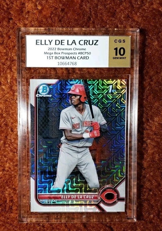 *ELLY DE LA CRUZ* 2022 Bowman Chrome Prospects Mega Box MOJO #BCP50 *CGS 10*