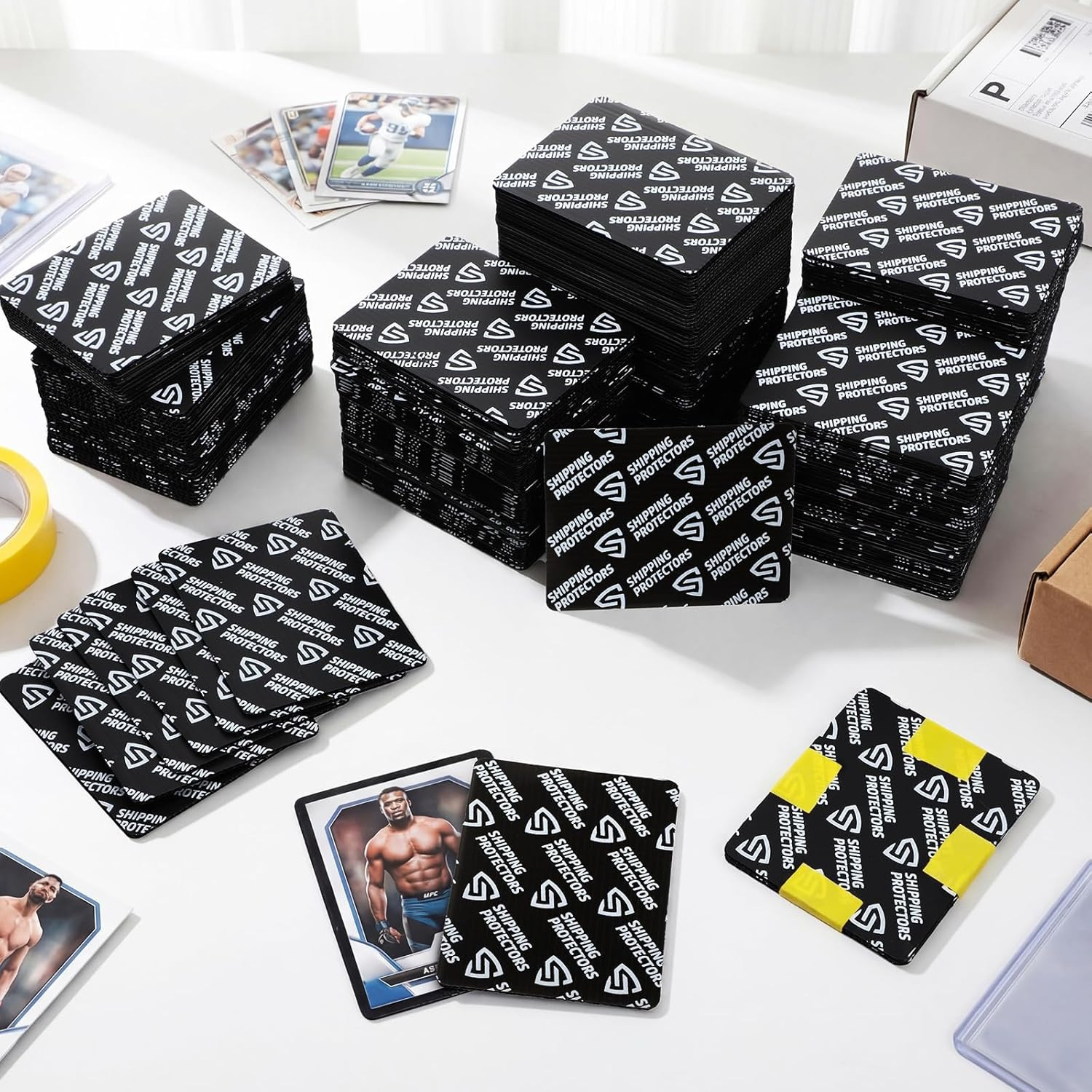 300 Pcs Trading Card Shipping Protector Bulk 3.5 X 4.5 Inch Black Card Shipping