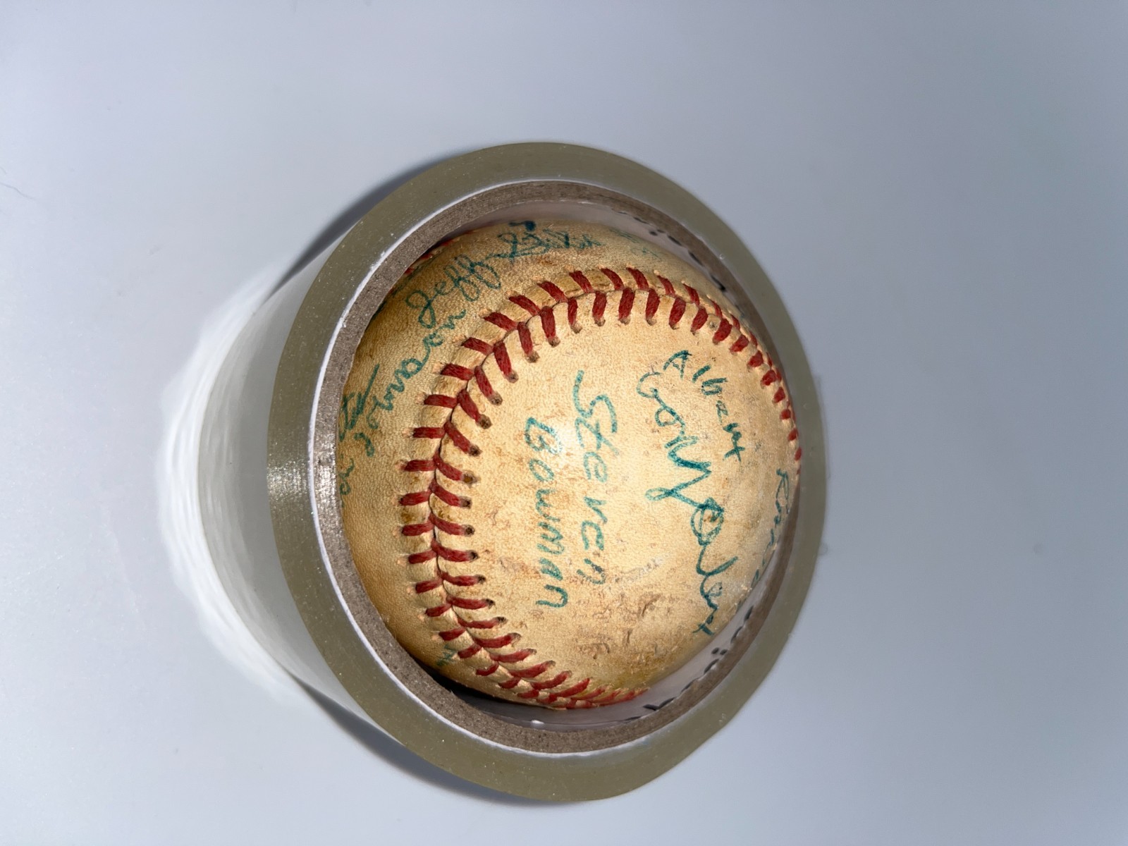 Vintage Era Unknown Team Players Signed Baseball Ball