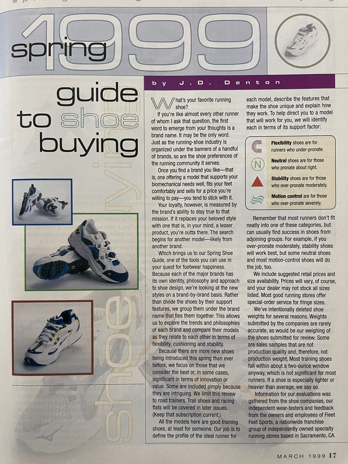 1999 Running Times Magazine March Shoe Buyer Guide, Nike ad