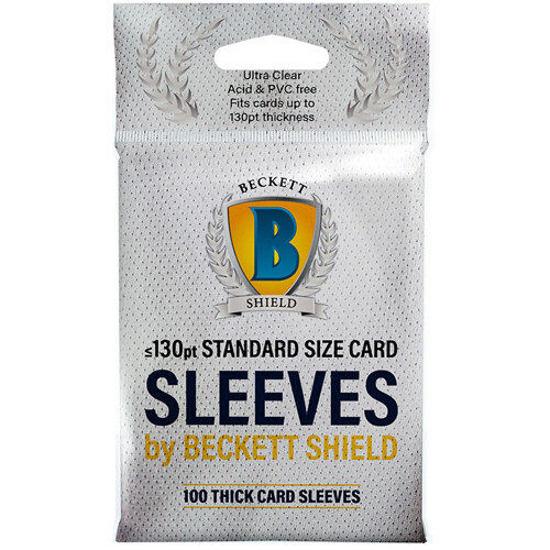 (100) Beckett Shield Thick Card Sleeves – 130pt Extra Thick Trading Cards