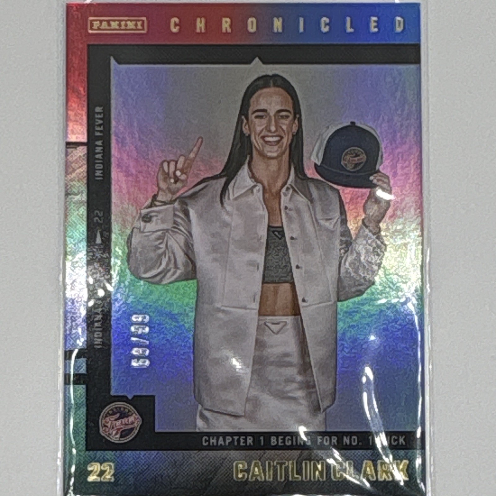 #60 RED+BLUE HOLO /99 Caitlin Clark Chronicled: LIFE STYLE