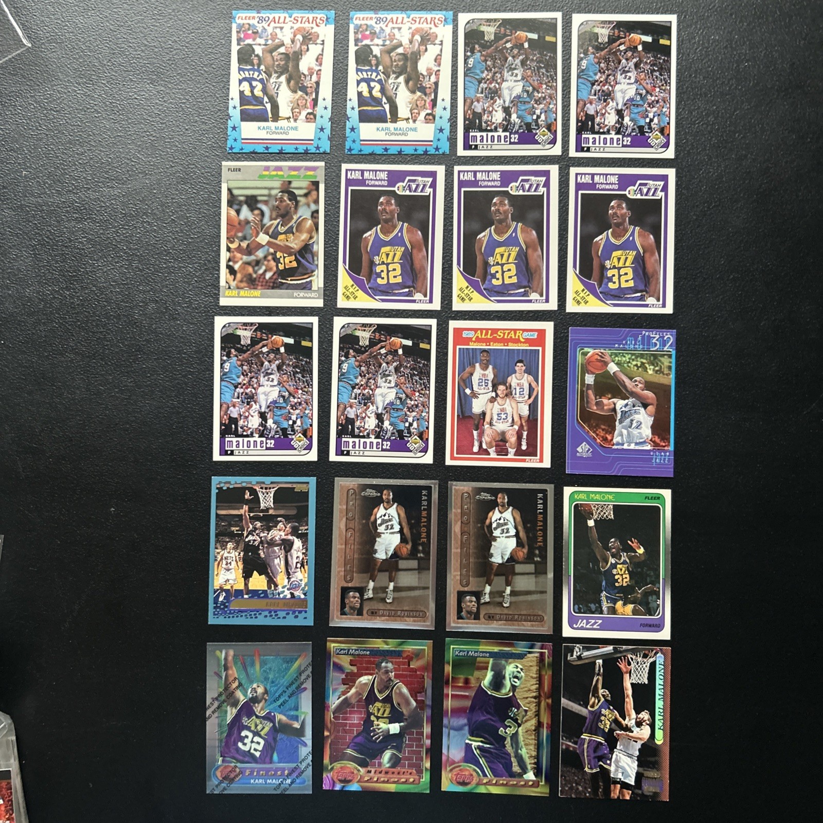 (20) Karl Malone Card Lot-All Mint Condition