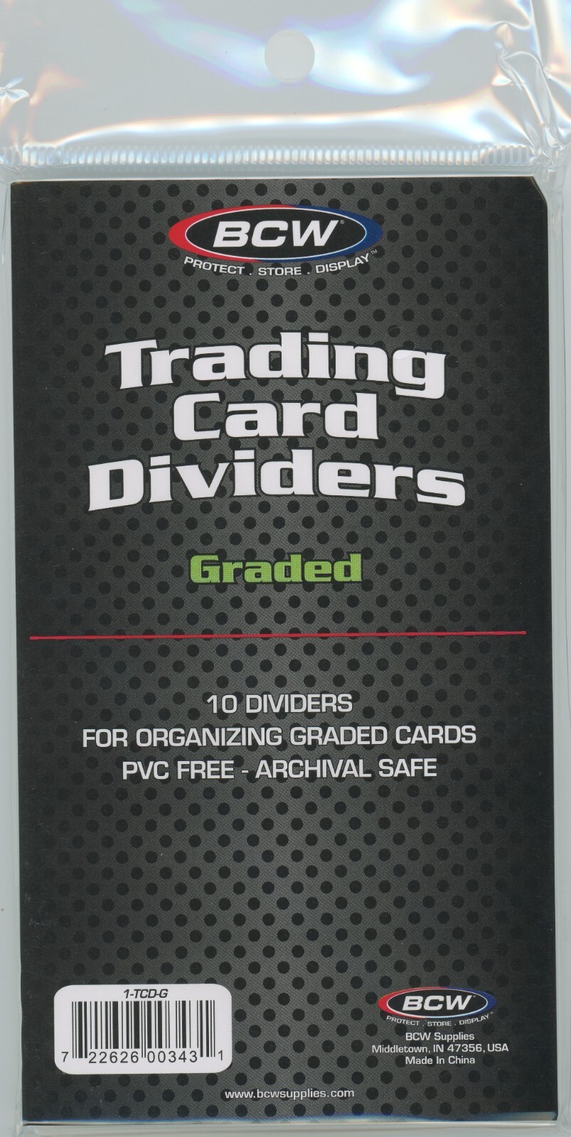 (10) BCW Graded Trading Card Dividers (Tall) NEW