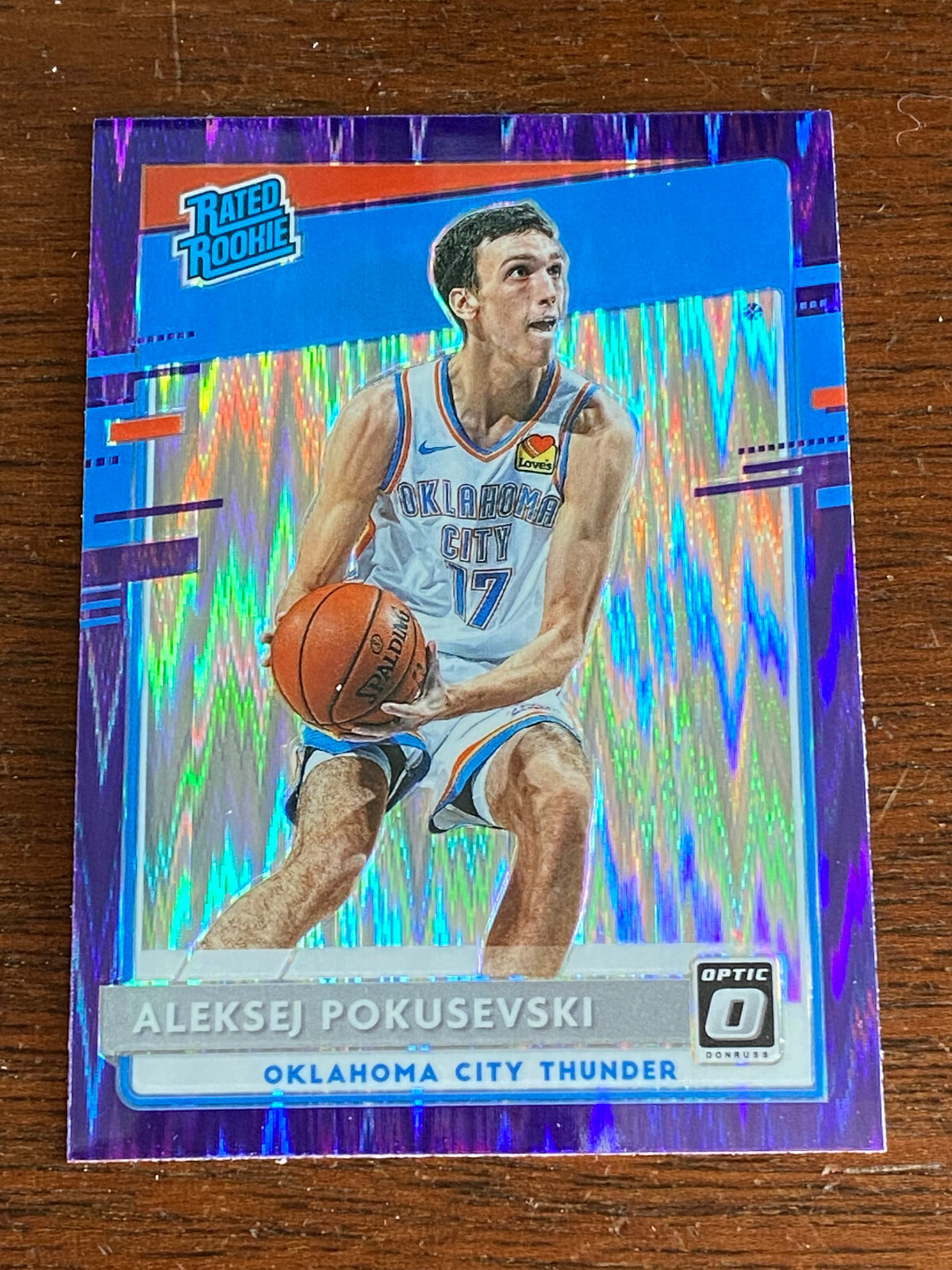 2020-21 Panini Optic Purple Shock Parallel Thunder Aleksej Pokusevski #167 RC