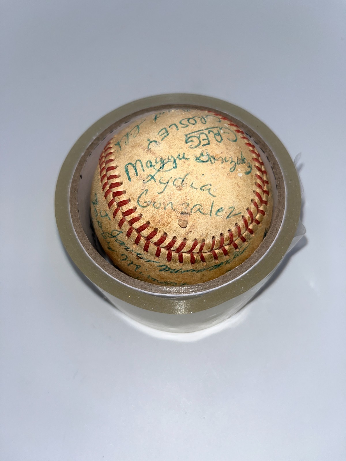 Vintage Era Unknown Team Players Signed Baseball Ball