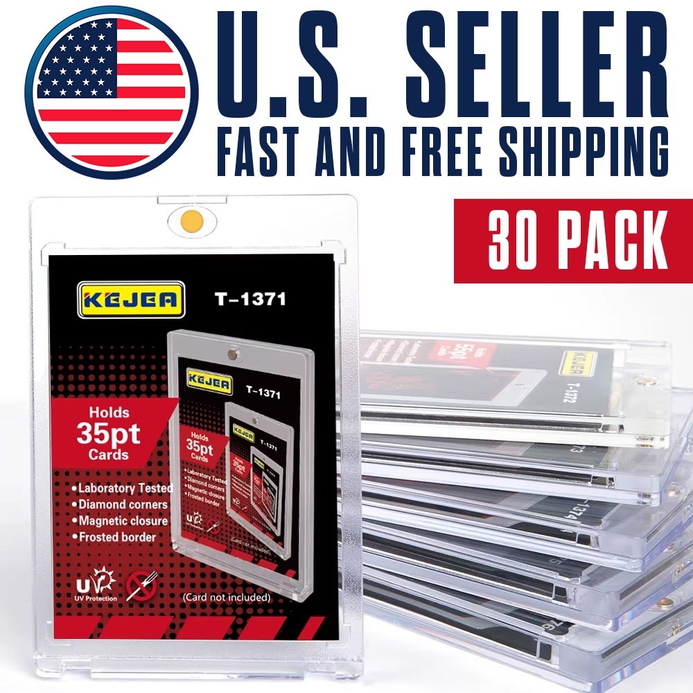 30 Pk 35pt Trading Card Pokemon, MTG, Sports Magnetic Card Holders UV Protection