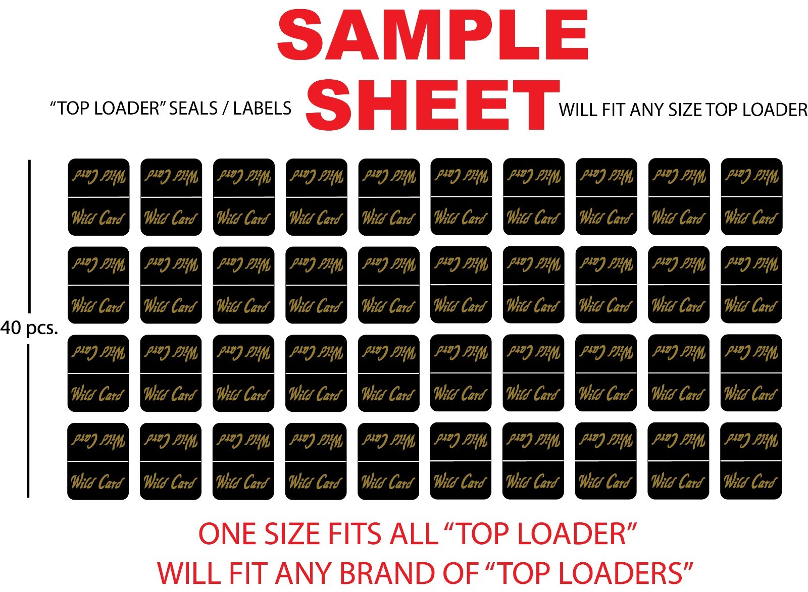 TOP LOADER STICKERS FREE WILD CARD LABELS SEAL WILD CARD FOOTBALL CARDS LABELS