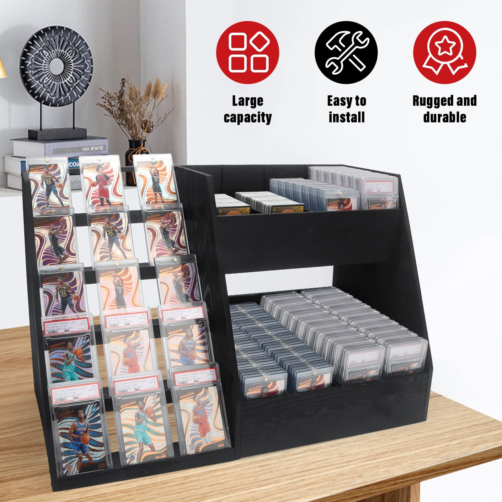 5Tier Trading Card Display,Large Capacity Card Display Stand with 8Row Storag…