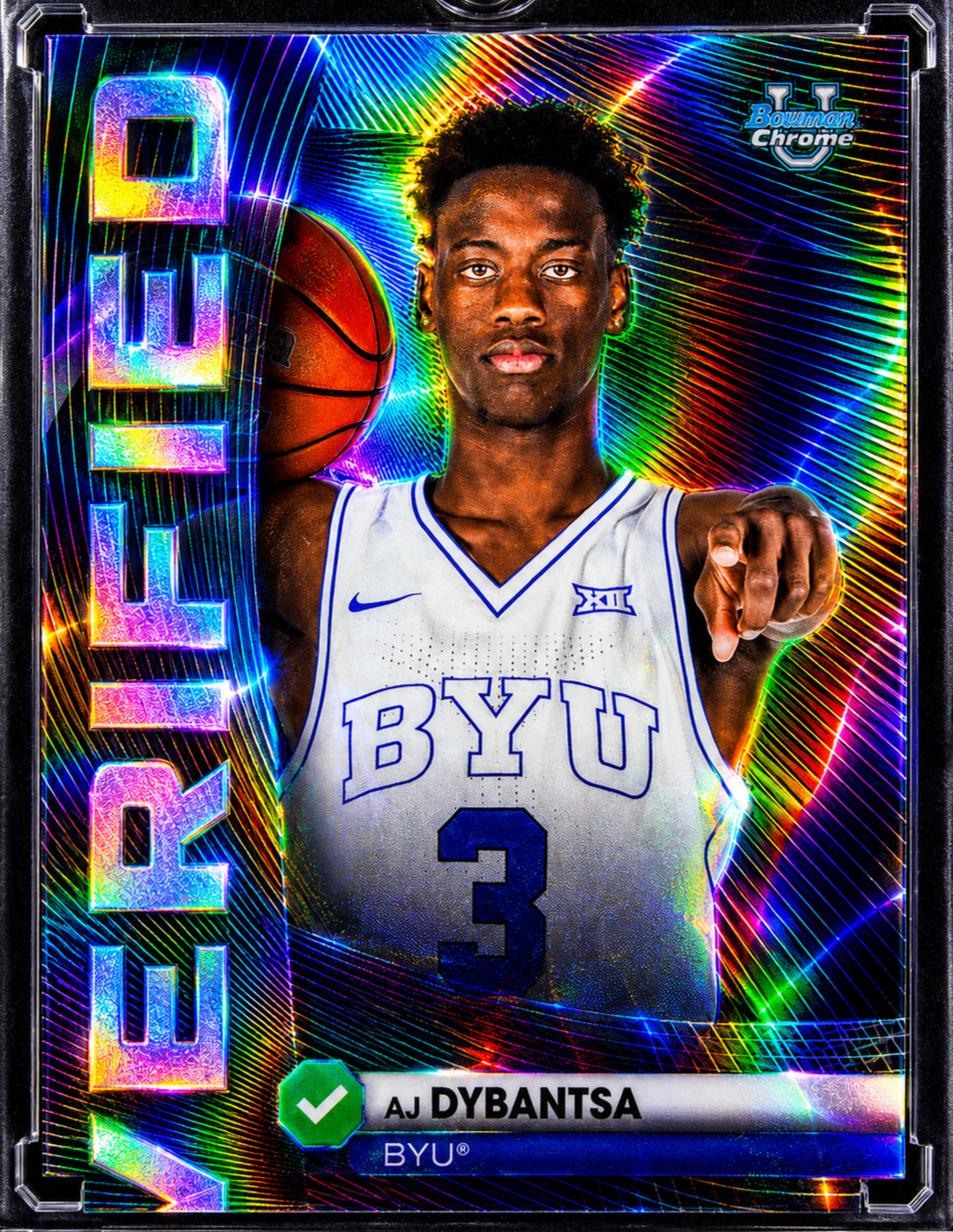 AJ DYBANTSA ROOKIE BLACK WAVE REFRACTOR PRIZM HOLO Chrome SP Insert BYU #1 Pick