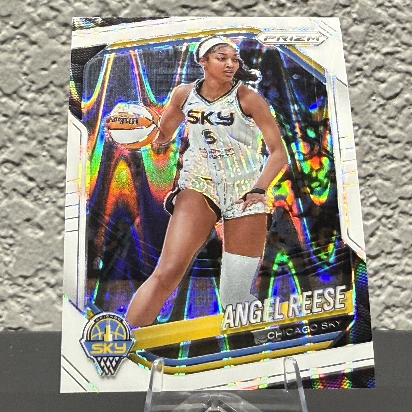 2025 Panini Prizm WNB Angel Reese #92 White Seismic SP – Sky