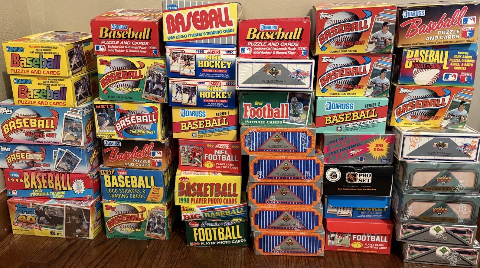 Old Baseball Multi Sports Cards Unopened Packs- 100 Card Lot Plus BONUS