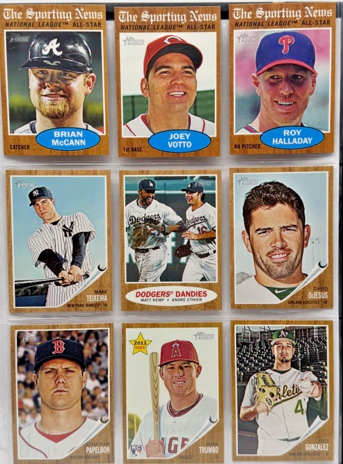 2011 Topps Heritage COMPLETE SET 1-500 + Jackie Robinson Set + All Inserts