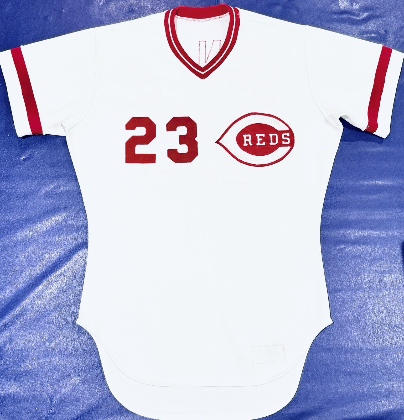 Team Issued 1983 CINCINNATI REDS Jones #23 Pro Cut On Field Rawlings Jersey 44+1