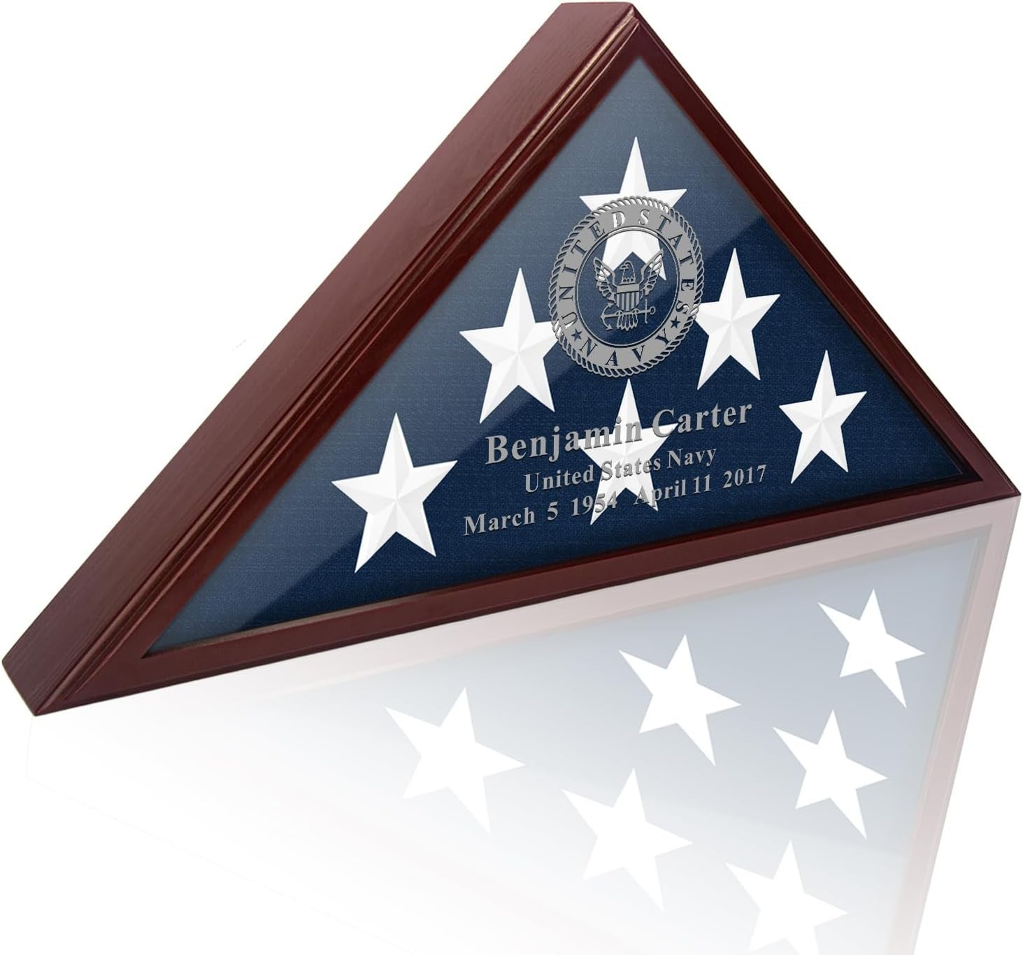 Customizable Wall-Mounted & Tabletop Flag Display Case for Military Tribute